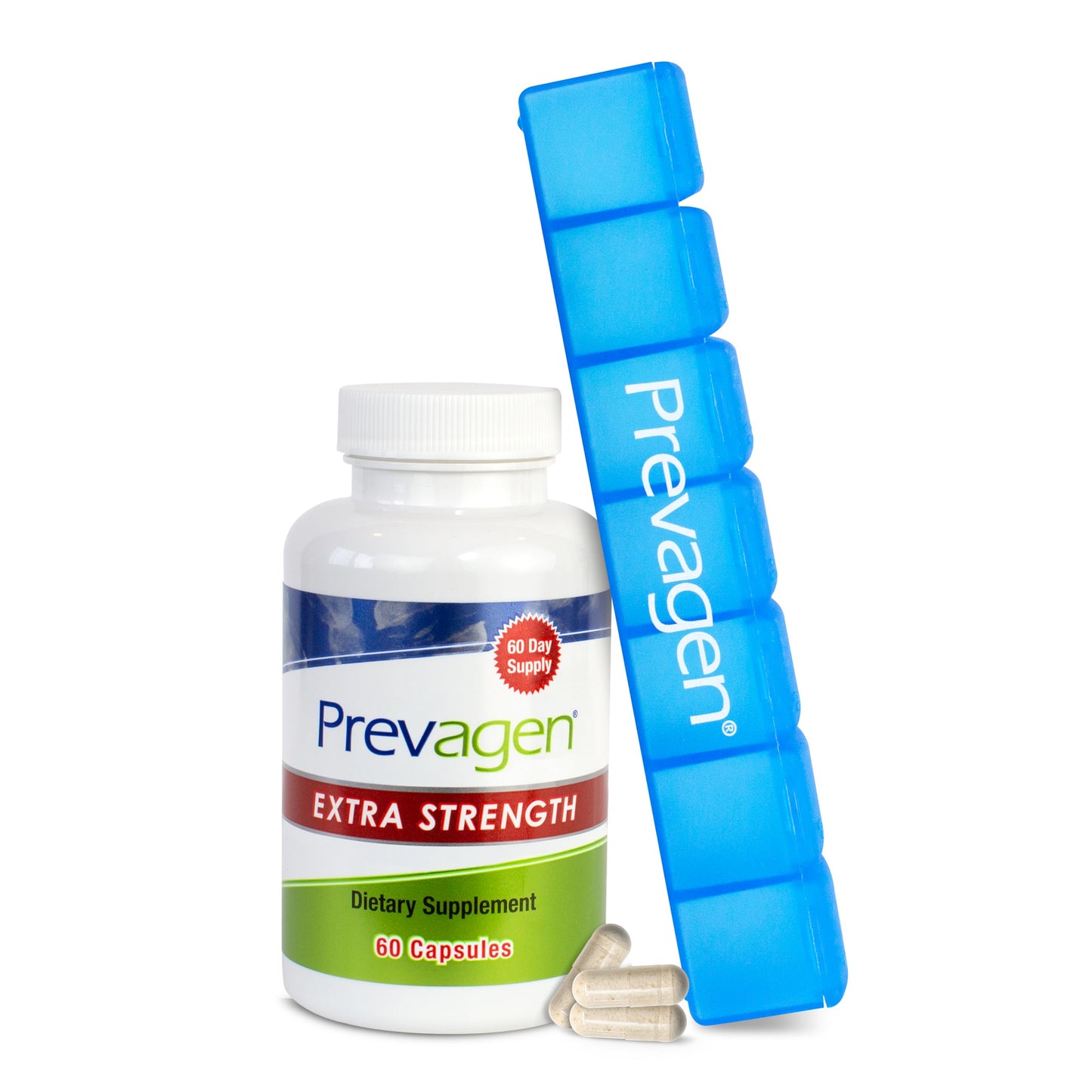 Prevagen Extra Strength 20mg, 60 Capsules, with Apoaequorin & Vitamin D and 7-Day Pill Minder